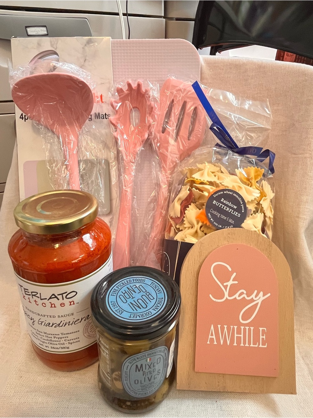 Beautiful Pink Kitchen Utensil & Pasta Gift Bundle